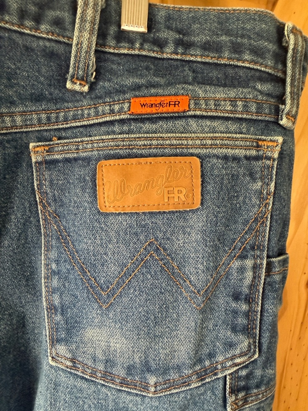 Wrangler Men’s Bootcut Jeans - Blue with Brown Patch